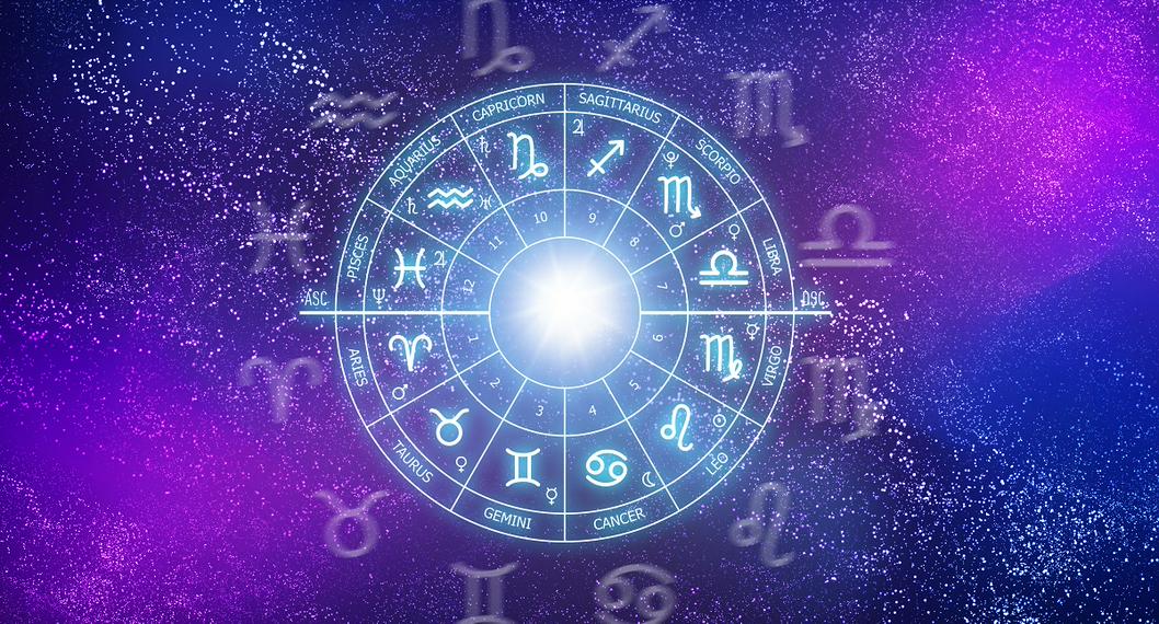 Zodiac circle on the background of the cosmos. Astrology. The science of stars and planets. Esoteric knowledge. Ruler planets. Twelve signs of the zodiac