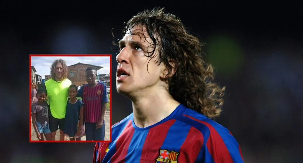 El excapitán del Barcelona, Carles Puyol, estuvo jugando un partido con los niños de Buenaventura.