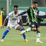 Escena del partido que perdió Millonarios ante América MG en Copa Sudamericana.