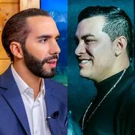 Nayib Bukele, presidente del Salvador, y Yeison Jiménez, cantante.