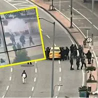 [Video] Policía resultó gravemente herido por papa bomba durante protestas en U. Nacional