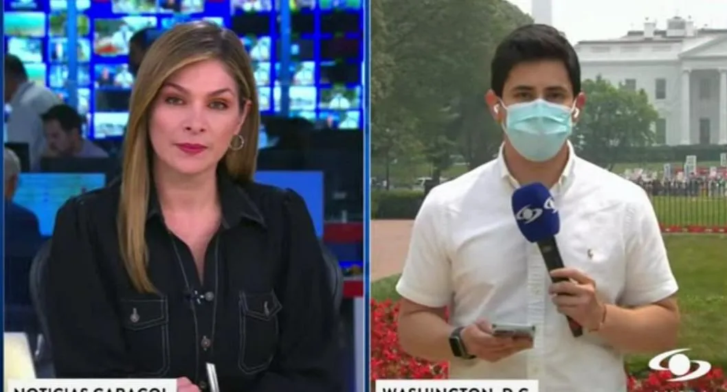 Periodista de Noticias Caracol con tapabocas: presentadora preguntó y dijo por qué