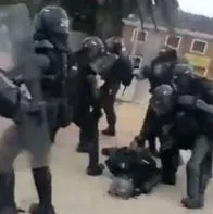 Foto de policías del Esmad a propósito de identificación de uniformados heridos en Universidad Nacional