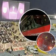 Supuestos hinchas de Santa Fe atacaron bus con hinchas de Universitario cerca a El Campín, en la previa del duelo por Copa Sudamericana.