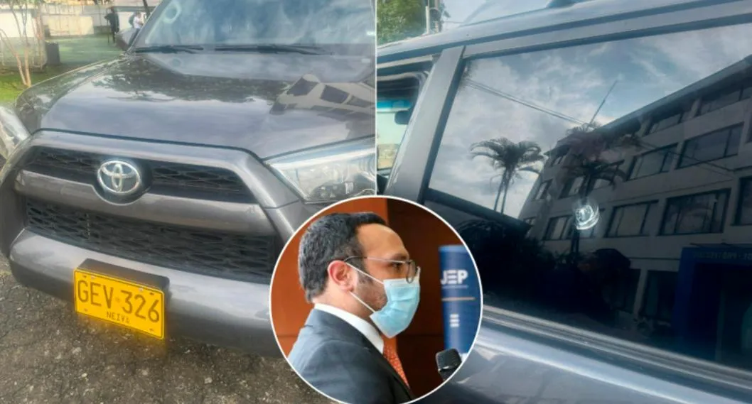 Carro del magistrado auxiliar de la Jurisdicción Especial para la Paz (JEP), Hugo Escobar Fernández, fue atacado en Medellín.