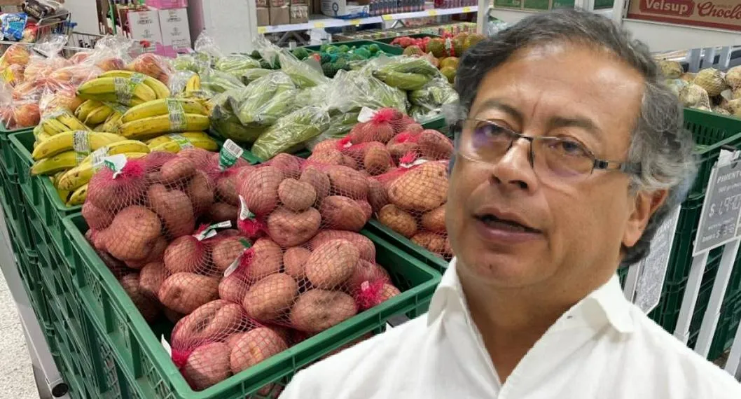 Gustavo Petro, presidente de Colombia, en un mercado. El mandatario propuso un subsidio para las tasas de interés en Colombia por una particular razón