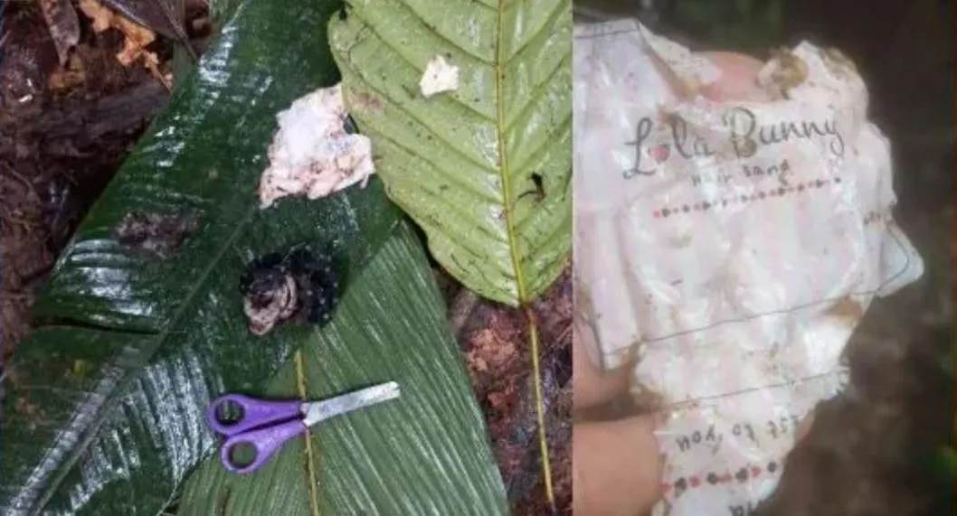 Foto de pistas encontradas de niños en selva de Guaviare