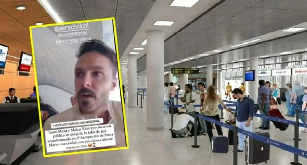 'Tatán' Mejía se quejó del calor que hay en el aeropuerto de Santa Marta.
