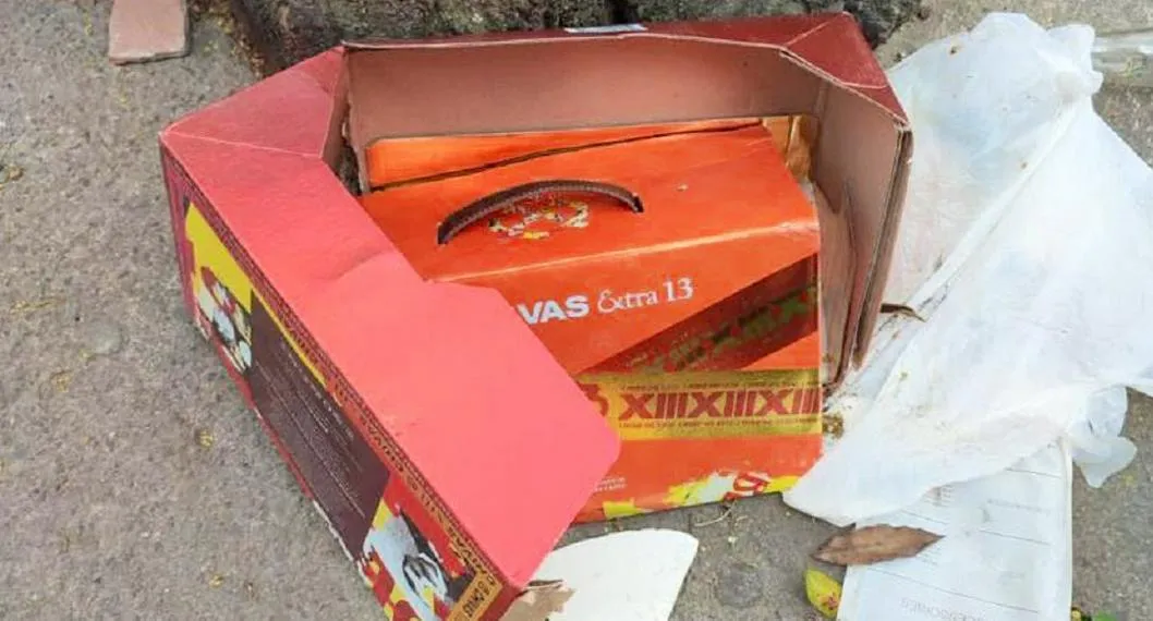 Caja hallada en sector de Chapinero, en Bogotá, que causó alerta de bomba.