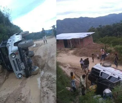 Accidente en Tolima donde carro se volcó y dejó 10 heridos.