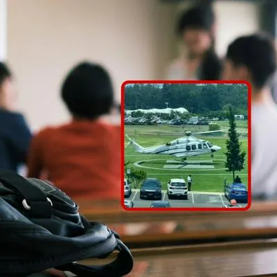 Estudiante llegó a universidad en helicóptero y video es viral en redes.