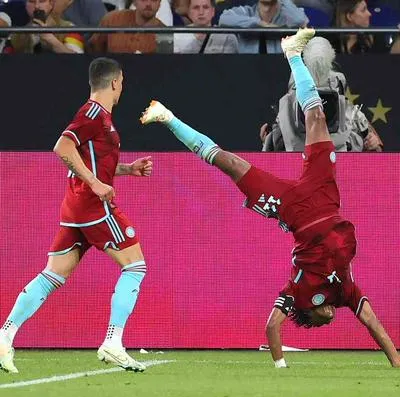 Foto de Juan Guillermo Cuadrado, en nota de Colombia le ganó a Alemania y Luis Díaz, Cuadrado y duro en España fueron memes