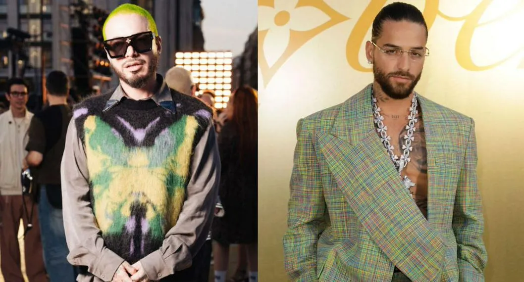 J Balvin lleva traje con falda al desfile de Louis Vuitton en