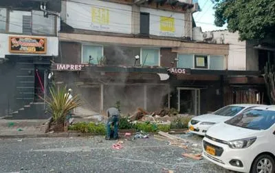 Local en el que hubo explosión en Medellín.