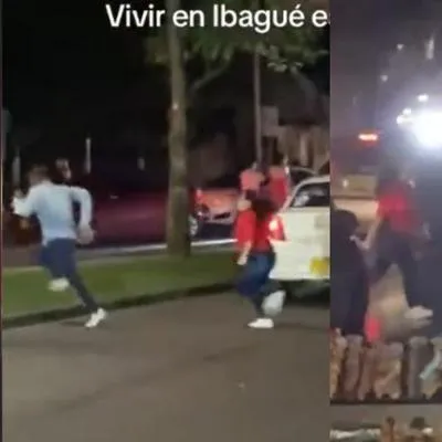 Una joven mujer correteó, golpeó y hasta le lanzó una piedra a su novio frente a todos en Ibagué. Sorprendentemente, nadie hizo nada.