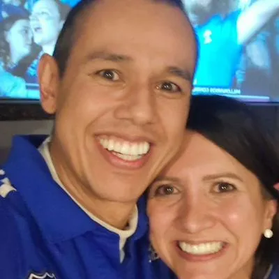 Foto de Diego Guaque quien celebró campeonato de Millonarios con su esposa