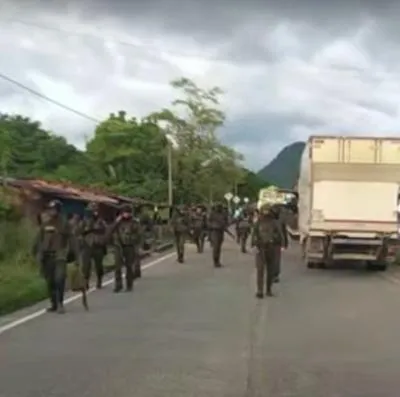 Foto de policías secuestrados en Chocó