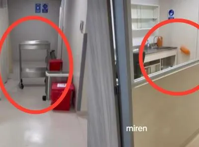 Capturas de video de hospital embrujado.