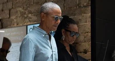 El expresidente estadounidense Barack Obama, cerca de cuya casa hallaron a un hombre fuertemente armado.