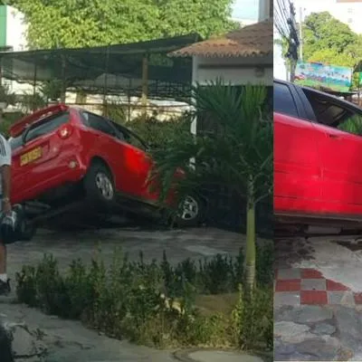 Accidente de tránsito en Ibagué dejó carro incrustado en pared de una casa