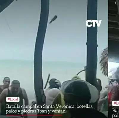 En una de las playas del Santa Verónica, cerca de Barranquilla, una discusión por precios en playa terminó en una batalla campal en el establecimiento.