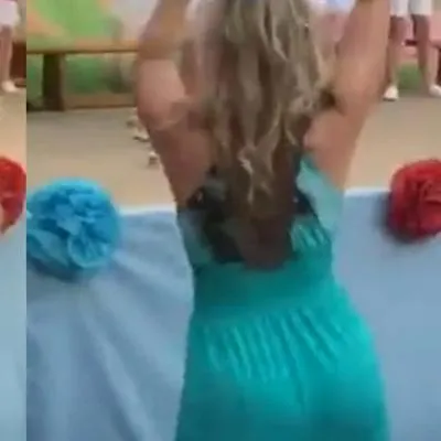 La maestra se volvió viral por su peculiar manera de bailar en festival de alumnos