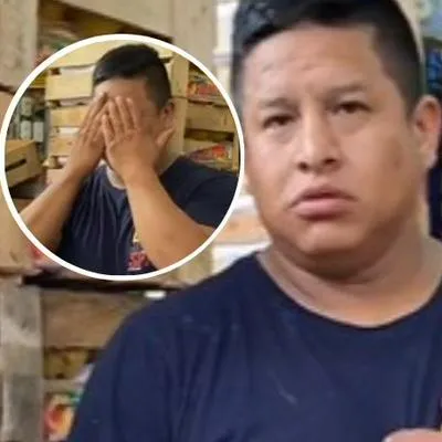 Fotos de hombre en Perú, en nota de mujer que propuso matrimonio a su pareja en plaza de mercado y hubo llanto