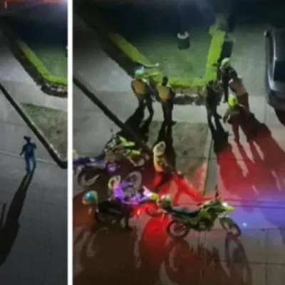 En Cali se registró una fuerte pelea entre policías y 3 hombres. Uno de ellos agredió a un uniformado y este respondió causándole herida en la cabeza.