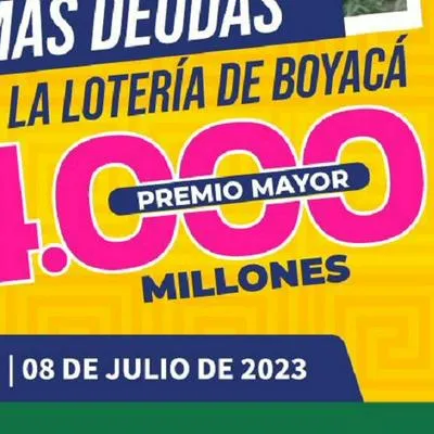 Lotería de Boyacá último sorteo hoy 8 de julio de 2023, resultado
