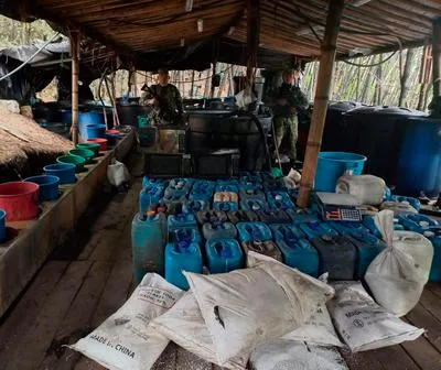 Ejército destruyó megalaboratorio de cocaína que funcionaba en El Peñol
