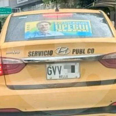 Hay polémica por taxis ilegales que llevan publicidad de candidato Carlos Upegui que va por la Alcaldía de Medellín. Es familiar de Daniel Quintero.