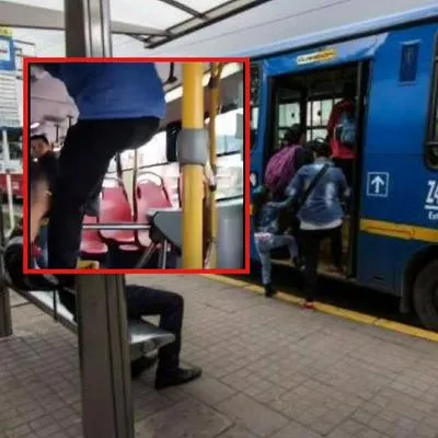 Nuevo video de colados en Bogotá. Las personas saltaron el torniquete y llenaron bus del SITP. Como si fuera poco insultaron al conductor. 