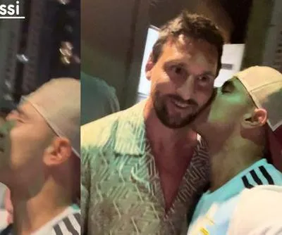 Video: fanático le dio un beso a Messi.