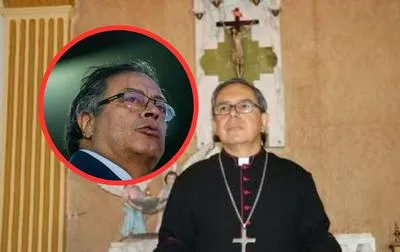 Gustavo Petro y Monseñor Luis José Rueda. en relación con consejo de la Iglesia.