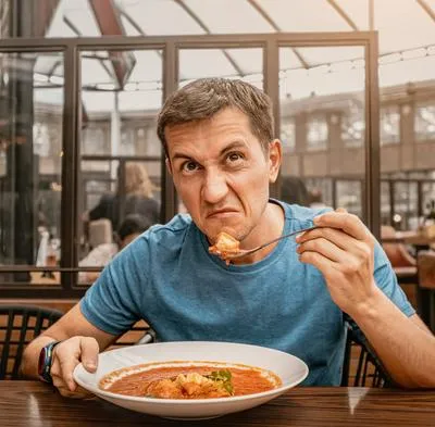 Comensal insatisfecho. En relación con platos colombianos mal calificados.
