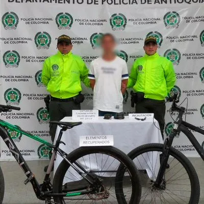 En La Ceja, Antioquia, la Policía logró capturar a alias 'Ñato', temido ladrón de bicicletas que se hacía pasar por cojo para robar los vehículos.