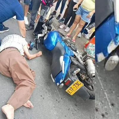 En la avenida Amabalá, cerca a la sede de la Registraduría, una moto atropelló a un adulto mayor, quien fue trasladado a un hospital pero se desconocen sus heridas. 