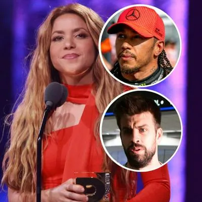 Fotos de Shakira, Lewis Hamilton y Gerard Piqué, en nota de que sacan verdad revelada de relación entre la cantante y el piloto que deja mal parado al español.