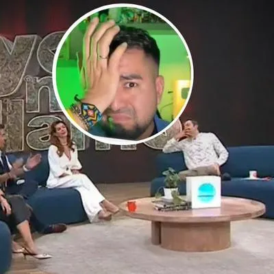 Fotos de 'Jhovanoty' y presentadores de 'Día a día' (Caracol) , en nota de aclaración de por qué el comediante no volvió a aparecer en el programa