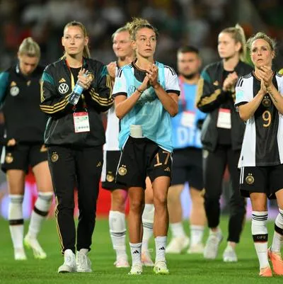 Jugadoras de la selección femenina de Alemania, tras su primer partido del Mundial femenino 2023.