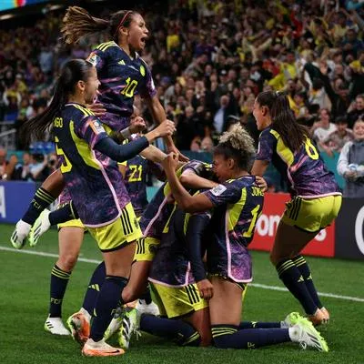 Foto de celebración de colombianas, en nota de goles de Selección Colombia y Alemania en Mundial femenino: cómo quedó, qué pasó