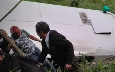 Bus que se fue al abismo en Antioquia.