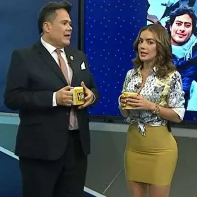 Foto de Ariel Osorio y Elianis Garrido, en nota de que Lo sé todo (Canal 1), sin Mafe Romero, tuvo a exreina colombiana de presentadora