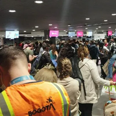 Sala de Migración internacional en el Aeropuerto El Dorado, este 31 de julio.