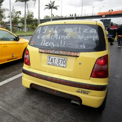 Taxistas en paro este miércoles 9 de agosto de 2023.