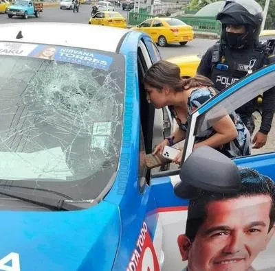 Nuevo atentado en Ecuador contra la candidata Estefany Puente, quien aspira al Parlamento. Dos sujetos en moto le dispararon a su carro 