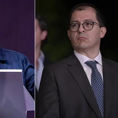 Pablo Beltrán, jefe negociador del ELN, y Fiscal General de la Nación Francisco Barbosa, que denunció atentado en su contra