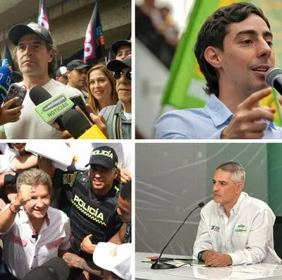 Federico Gutiérrez, Juan Carlos Upegui, candidatos a la Alcaldía de Medellín y Luis Pérez y Andrés Rendón, candidatos a la Gobernación de Antioquia.