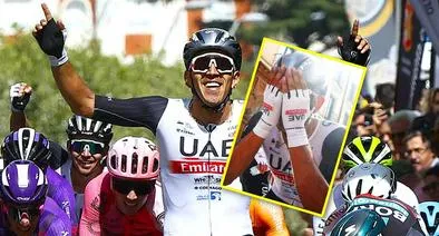 Juan Sebastián Molano, que ganó primera etapa de la Vuelta a Burgos, España, 2023