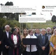 Gabinete de Gustavo Petro en discurso del 7 de agosto. Los ministros fueron criticados por uribismo.
